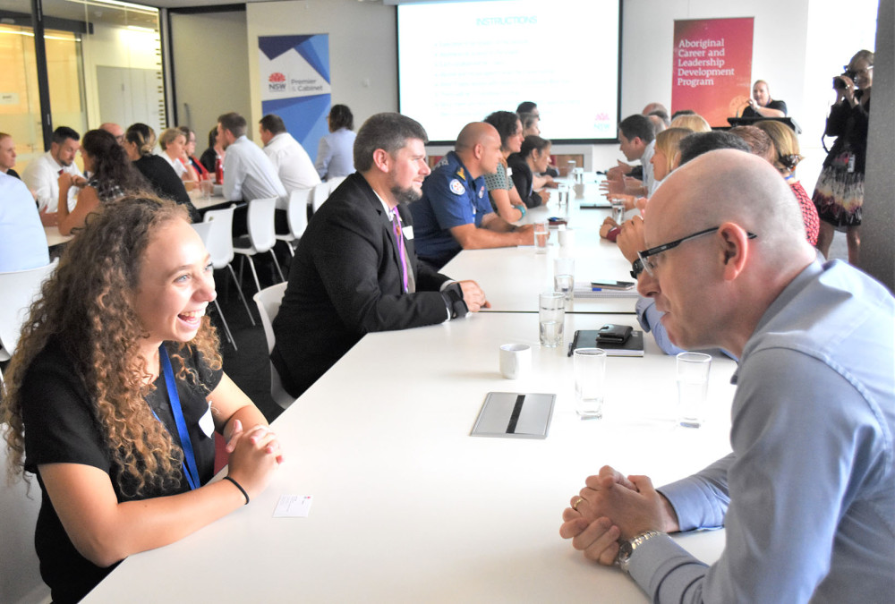 A group of Aboriginal staff participate in a networking event