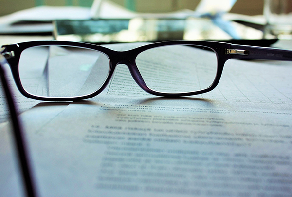 Glasses and documents